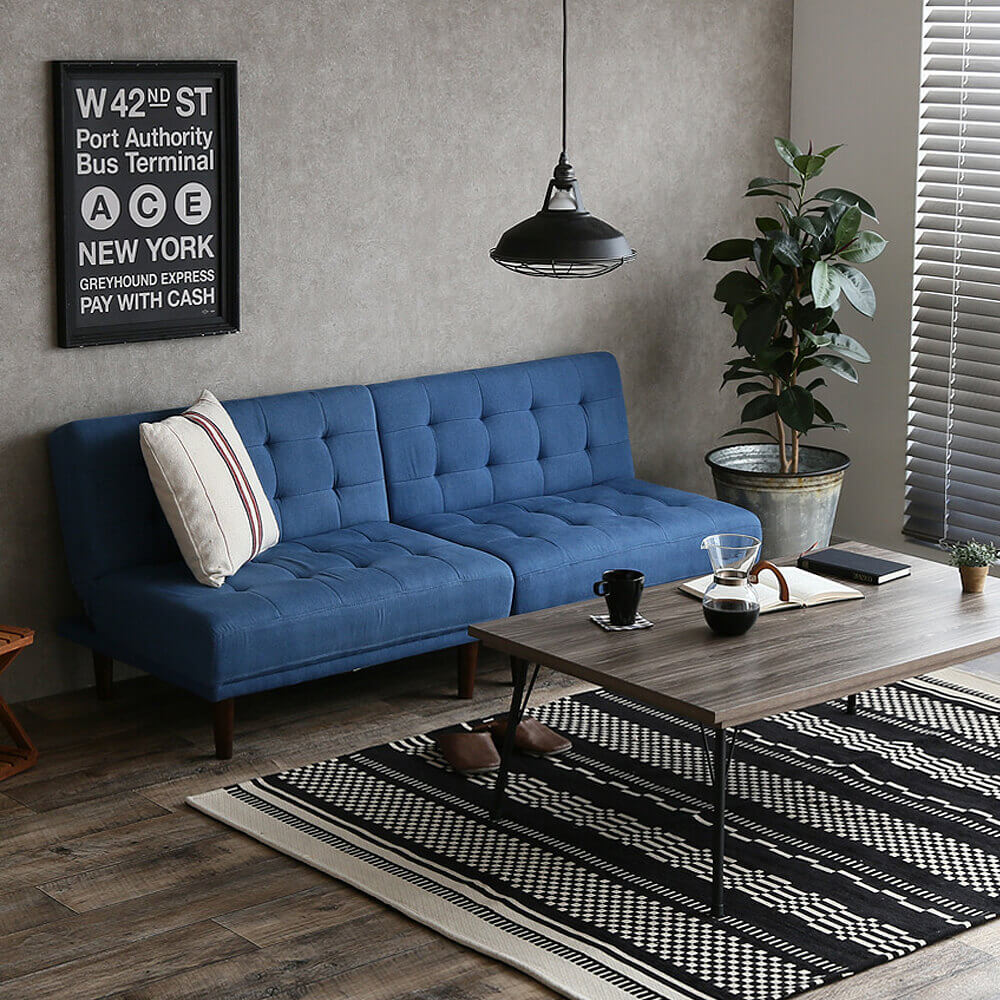 リクライニング式2人掛けソファベッド