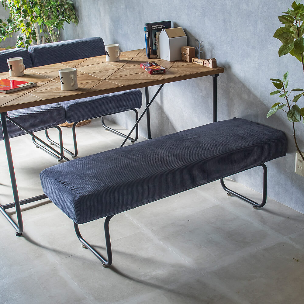 ベンチソファ ブルーカラー
