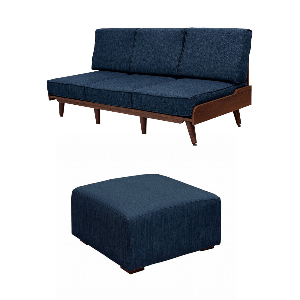 ソファ＆オットマン収納テーブルセット