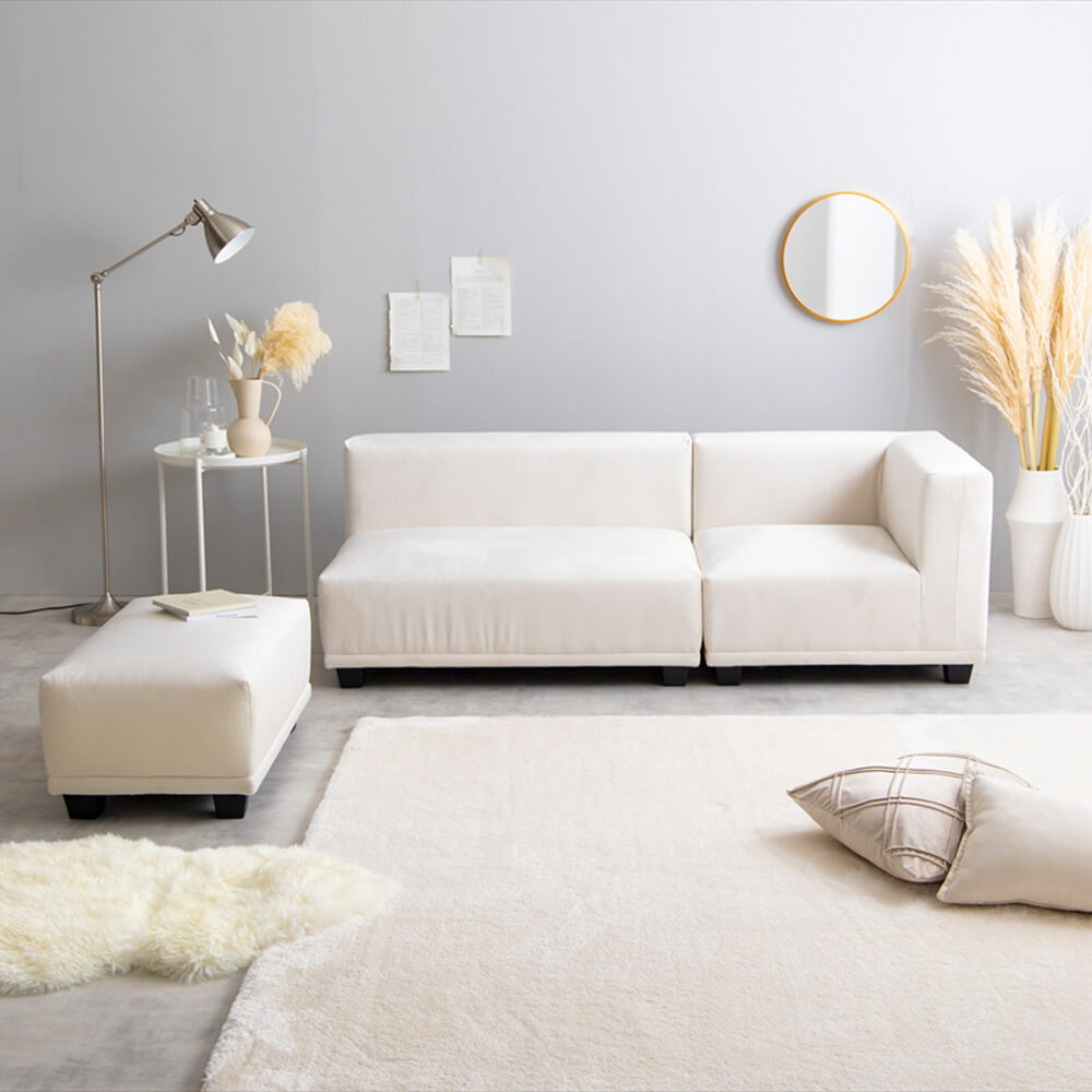 2人掛けカウチソファ 3点セット