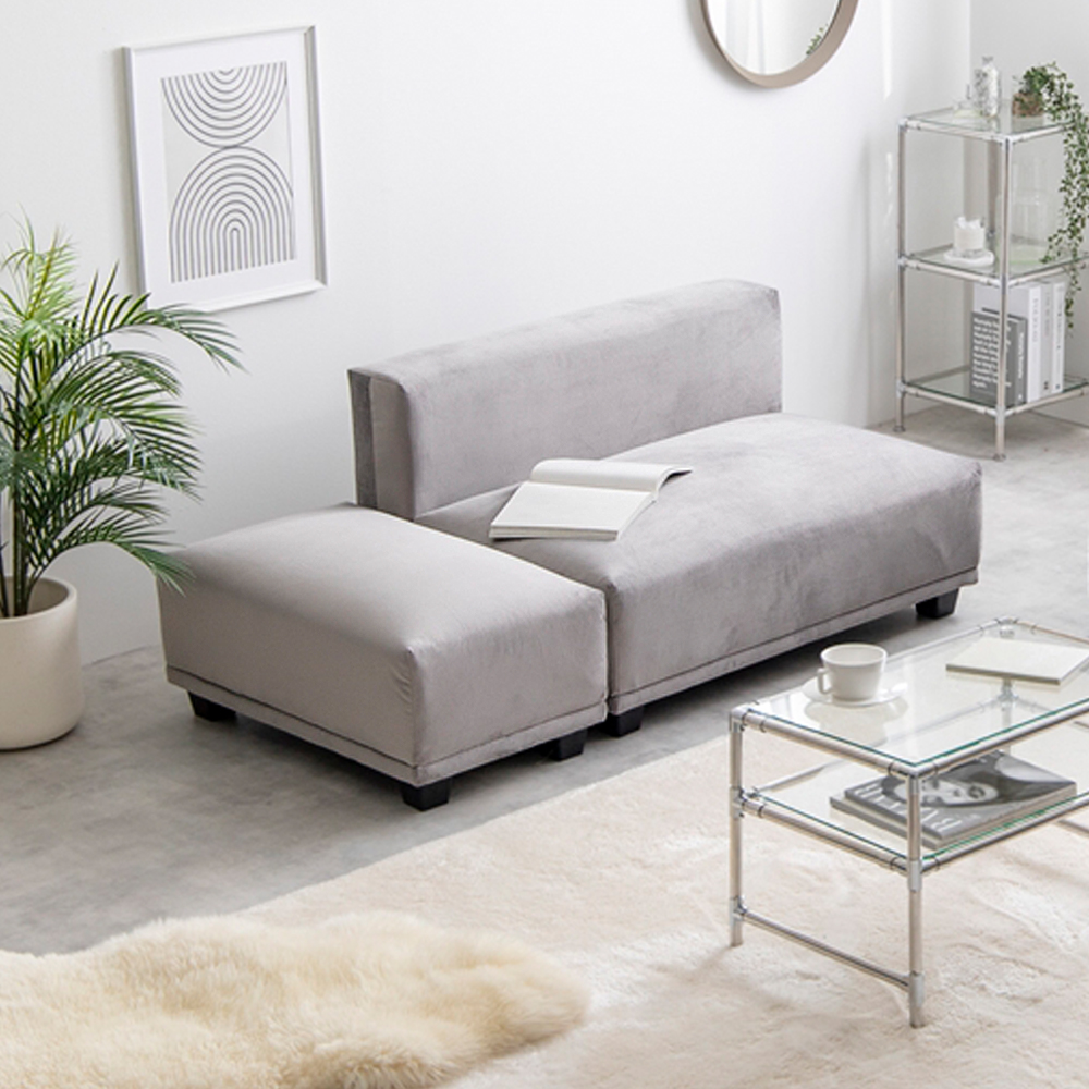 2人掛けソファ＋オットマン 2点セット