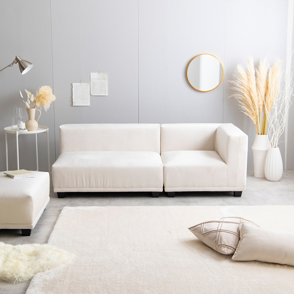 2人掛けソファ＋オットマン 2点セット