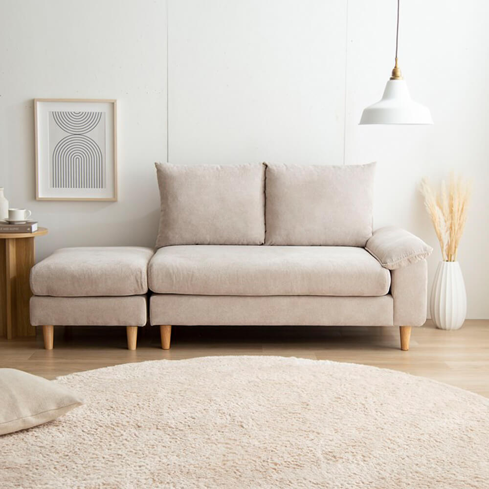 オットマン付き２人掛けカウチソファ 