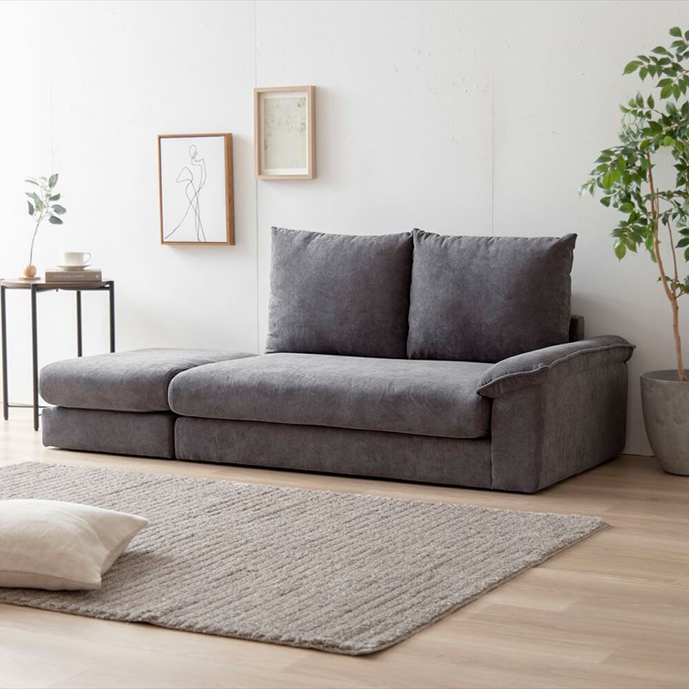 オットマン付き２人掛けカウチソファ 