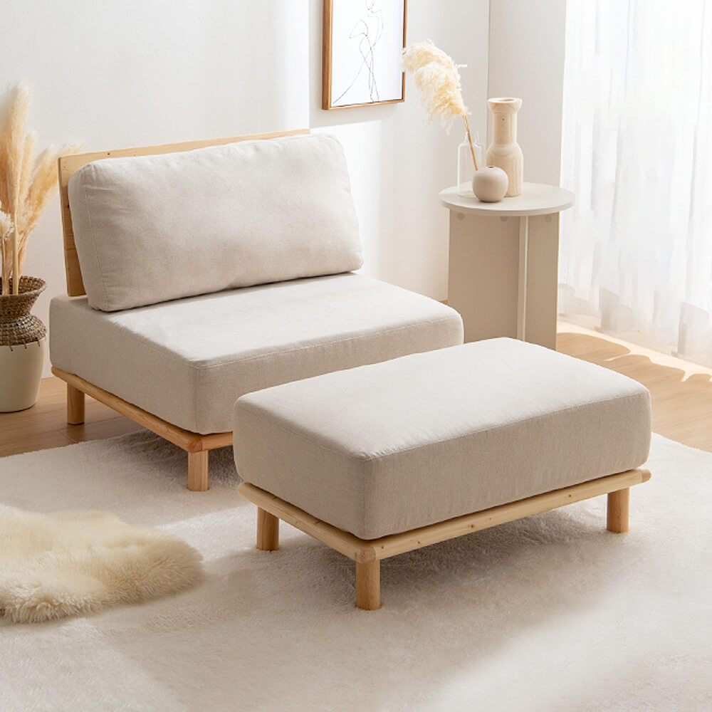 1人掛けソファ ＋ オットマンセット