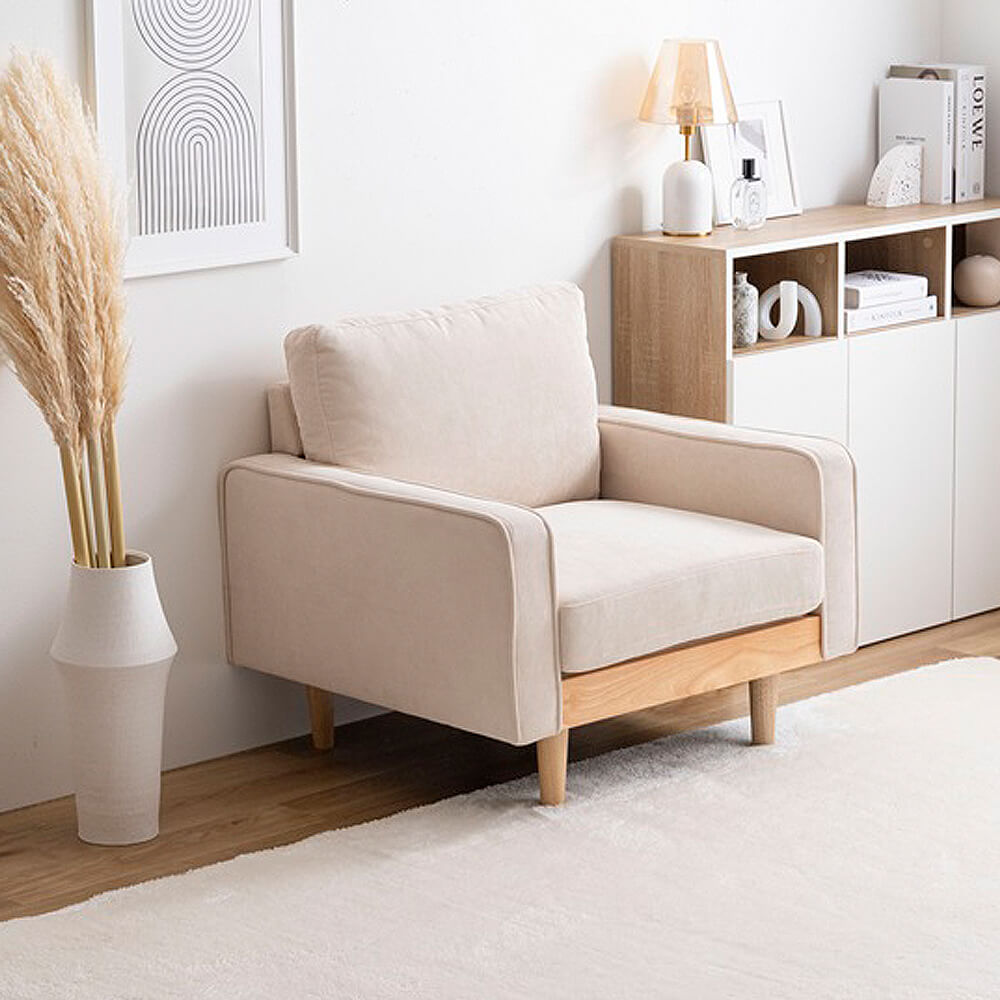 1人掛けコーデュロイソファ