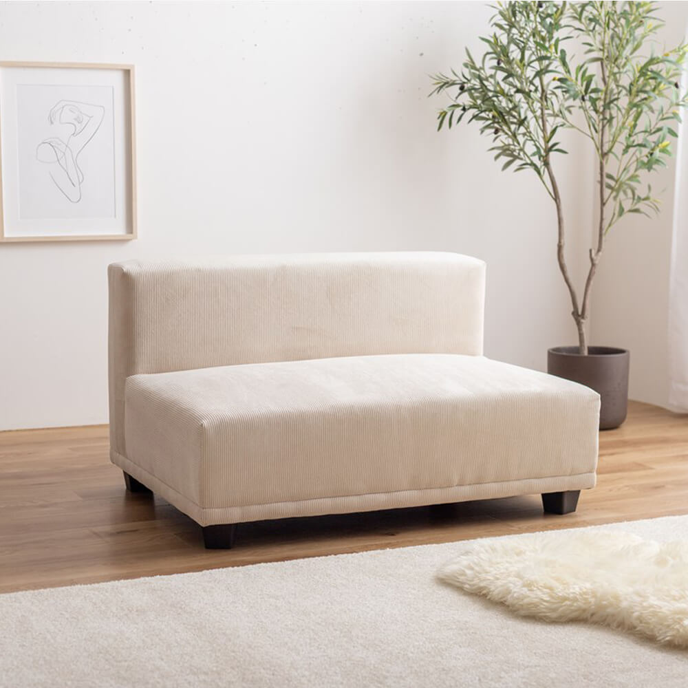 2人掛けコーデュロイソファ