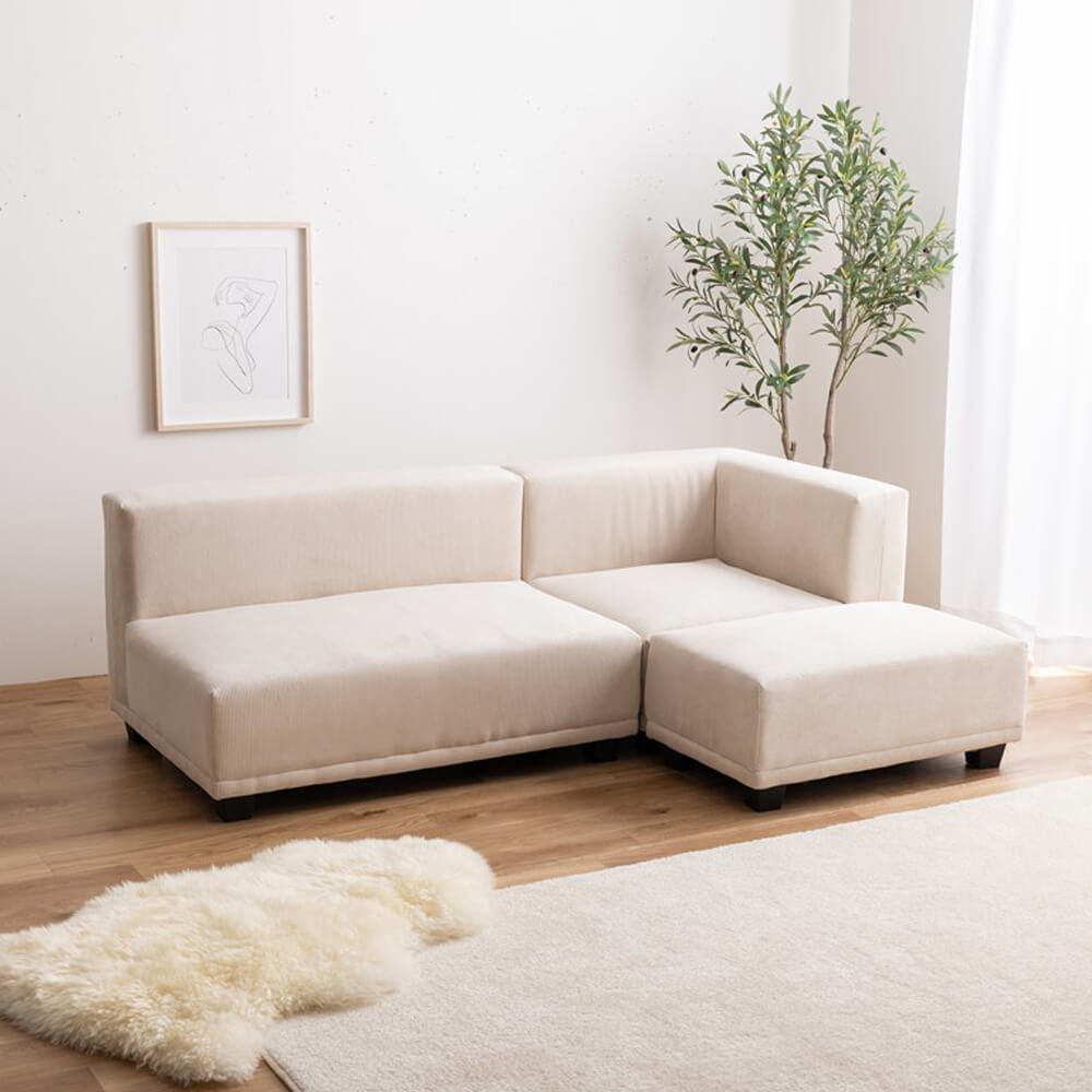 コーデュロイソファ3点セット