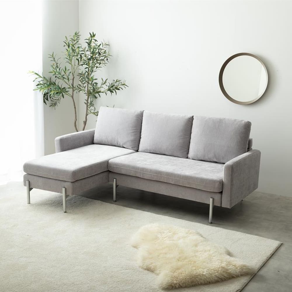 ファブリック3人掛けカウチソファ