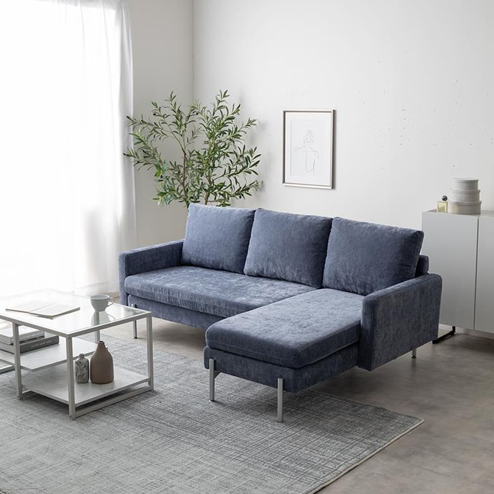 ファブリック3人掛けカウチソファ