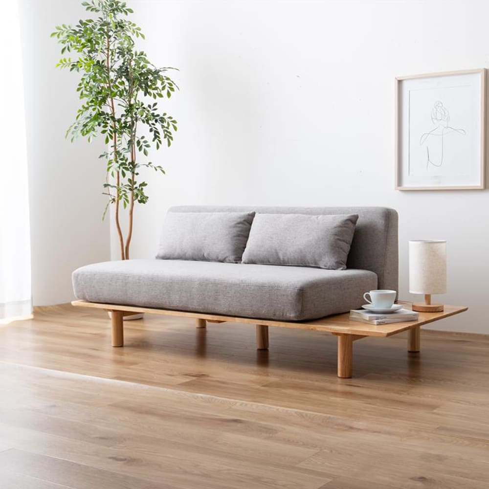 2人掛けサイドテーブル付きソファ