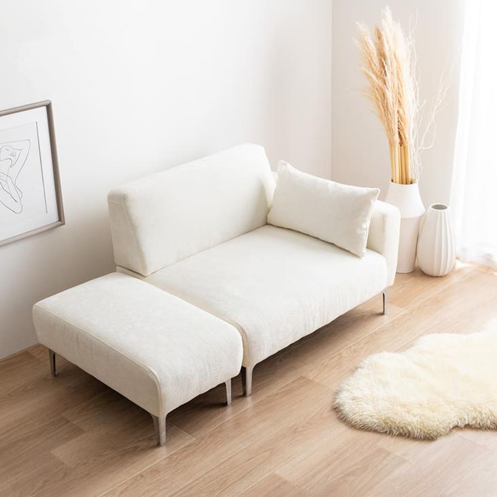 オットマン付き2人掛けソファ