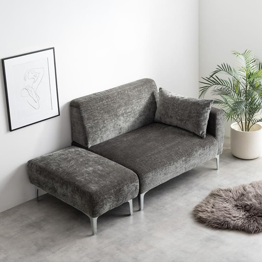 オットマン付き2人掛けソファ