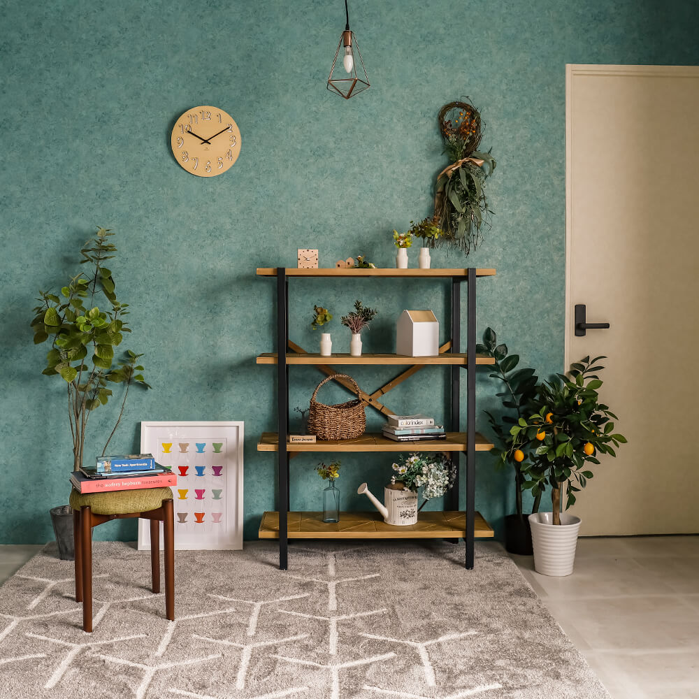 Kaleido（カレイド）  古材風4段ラック 幅90cmタイプ