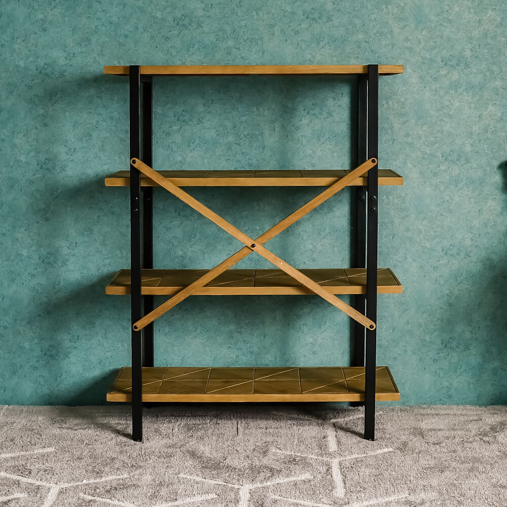 Kaleido（カレイド）  古材風4段ラック 幅90cmタイプ