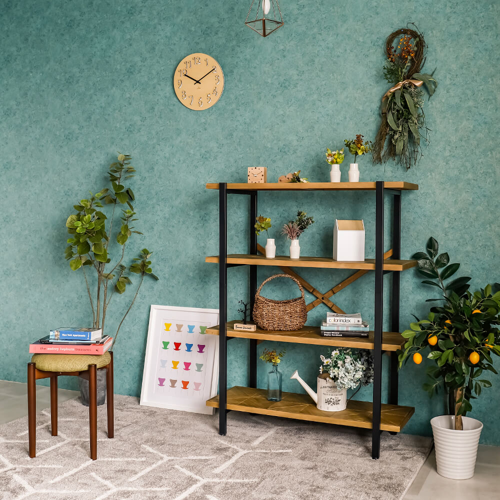 Kaleido（カレイド）  古材風4段ラック 幅90cmタイプ