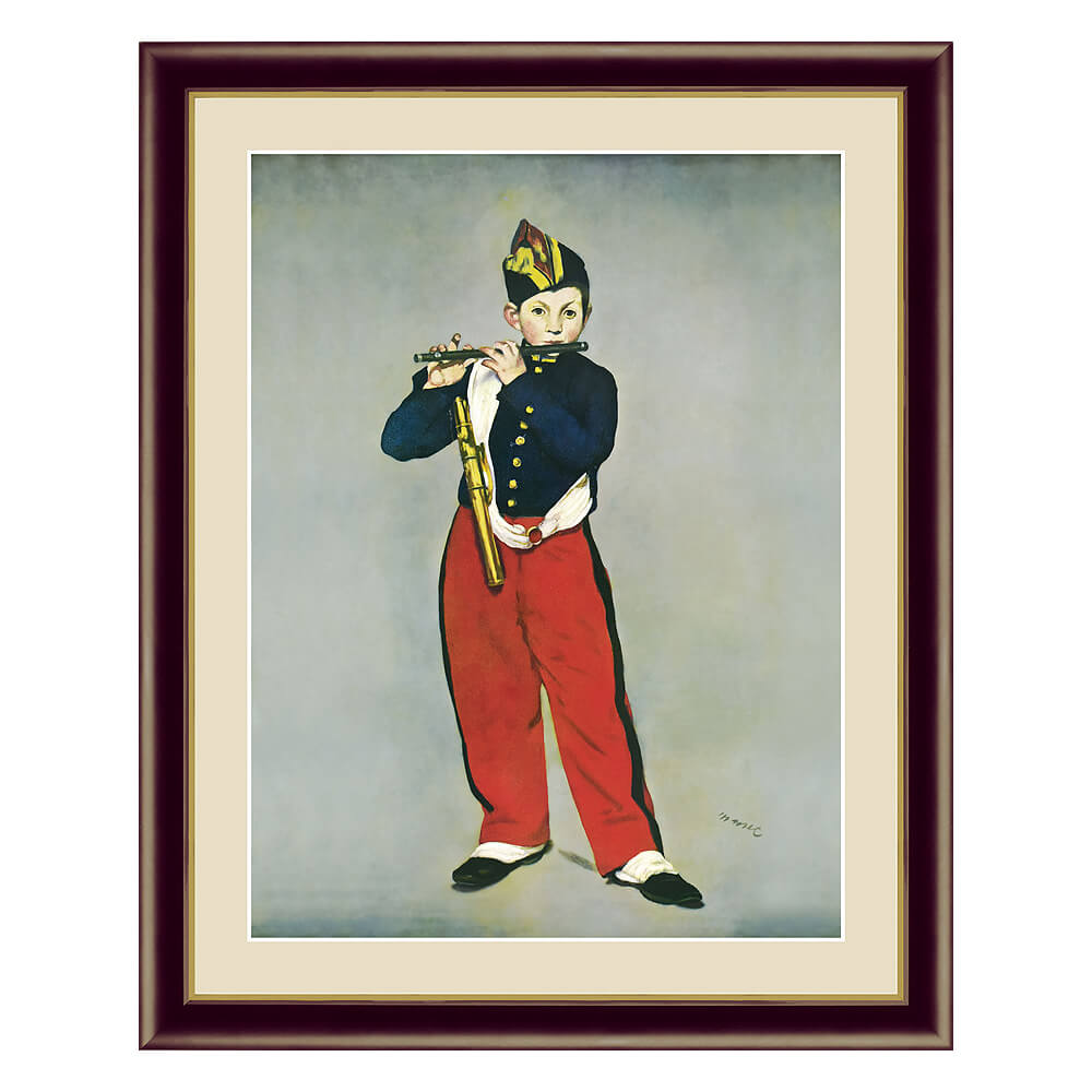 笛を吹く少年　Manet（エドゥアール・マネ）　Edouard　アートポスター（フレーム付き）