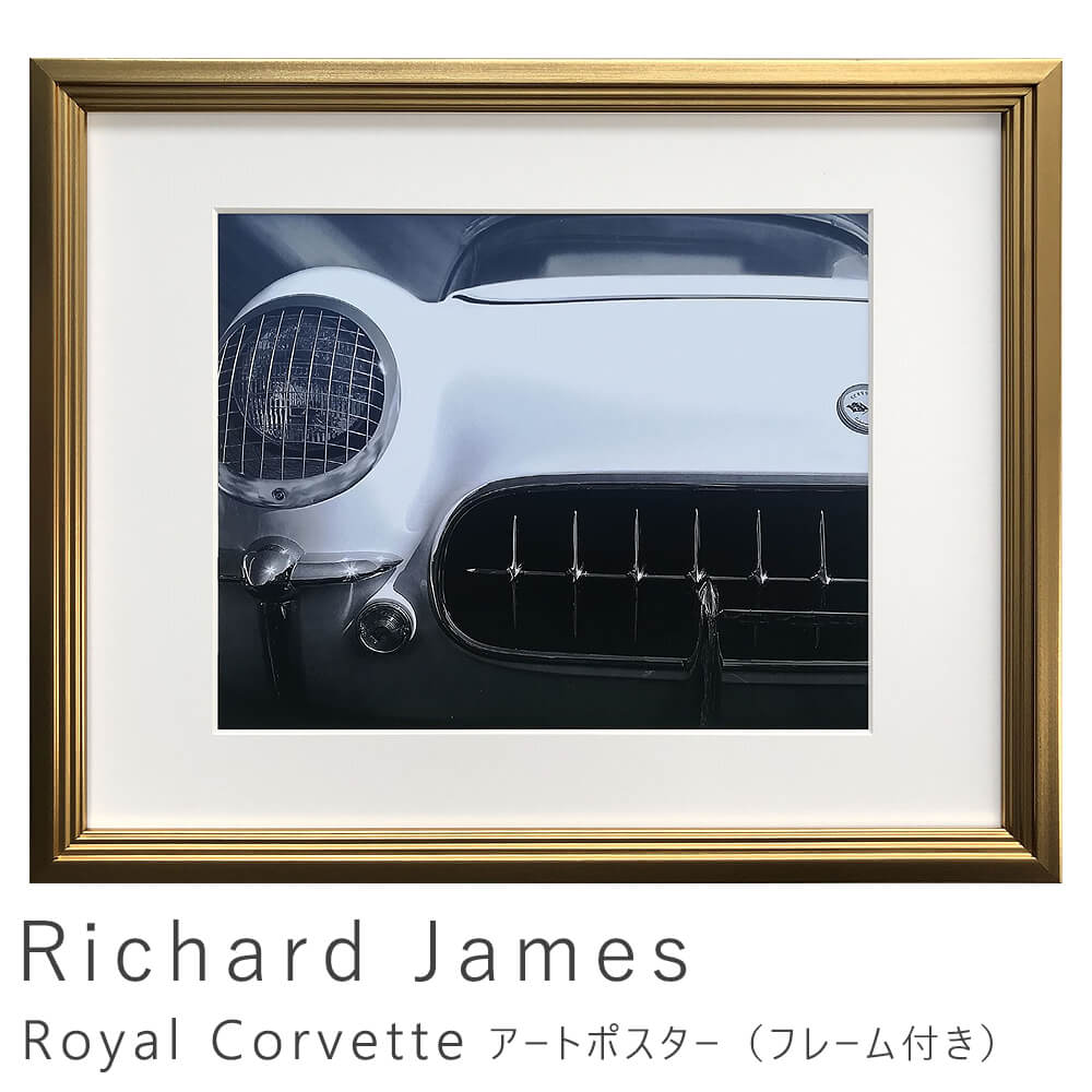 リチャード・ジェームス 「 Cadillac V16」BWアートポスター 額