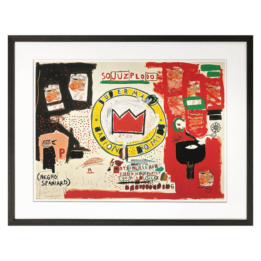 Jean-Michel Basquiat（ジャン ミシェル バスキア） Untitled (Crown) 1988 アートポスター（フレーム付き）